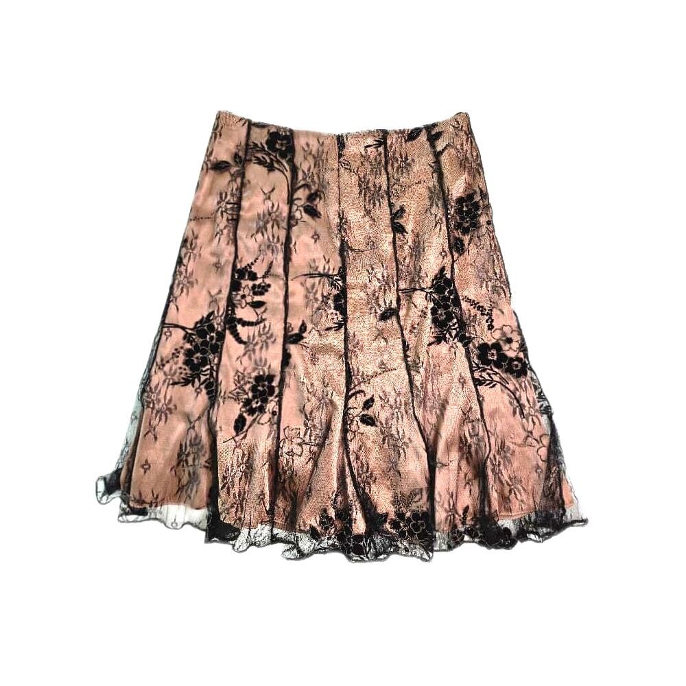 Vintage Patra Womens Skirt S 10 Med Black Lace Velvet Overlay Feminine Romantic